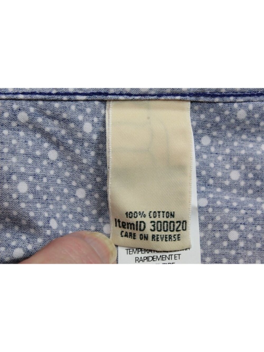 LL Bean Blue Polka Dot Button Down Shirt Wrinkle Free 100% Cotton XXS - Picture 7 of 14